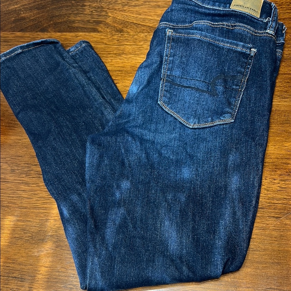 American Eagle Outfitters Dark Blue Straight Leg Jeans